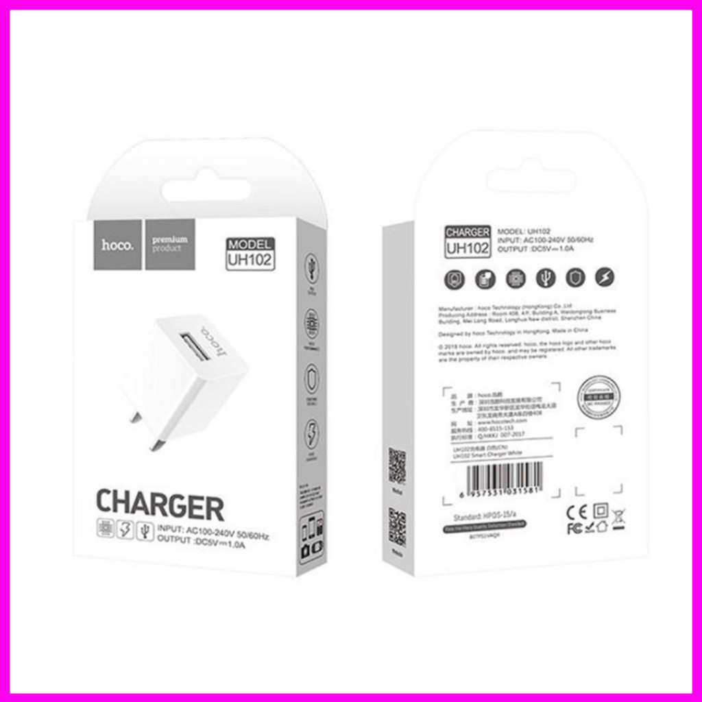 Củ Sạc Nhanh Hoco UH102.(Chính Hãng) Tương Thích Cho Iphon Và Nhiều Thiết Bị Điện Thoại