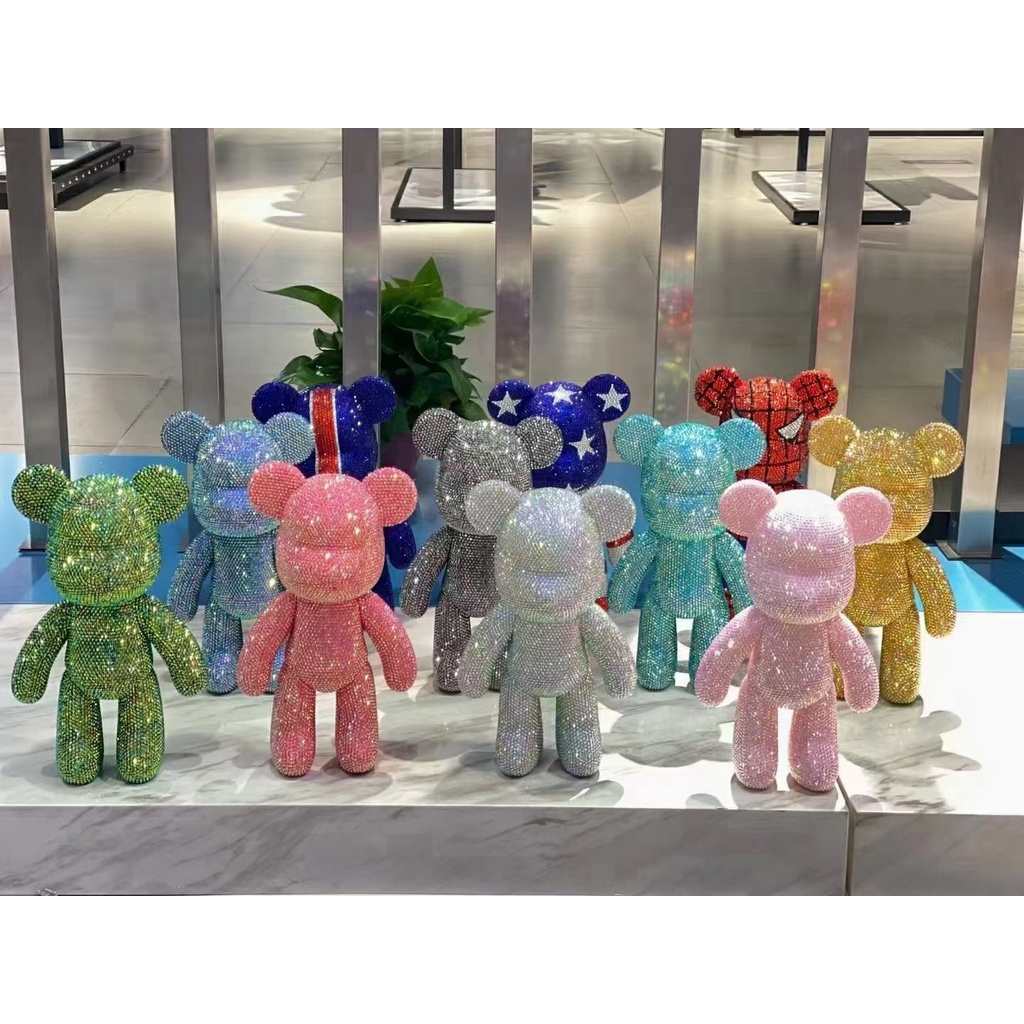 Gấu đính đá handmade Bearbrick size 23cm cao cấp cho mọi lứa tuổi