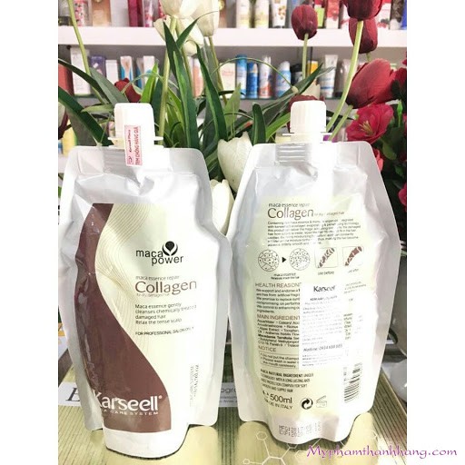 Dầu hấp ủ tóc siêu mượt Karseell Maca Essence Repair Collagen (dạng túi) 500ml có code và tem | BigBuy360 - bigbuy360.vn