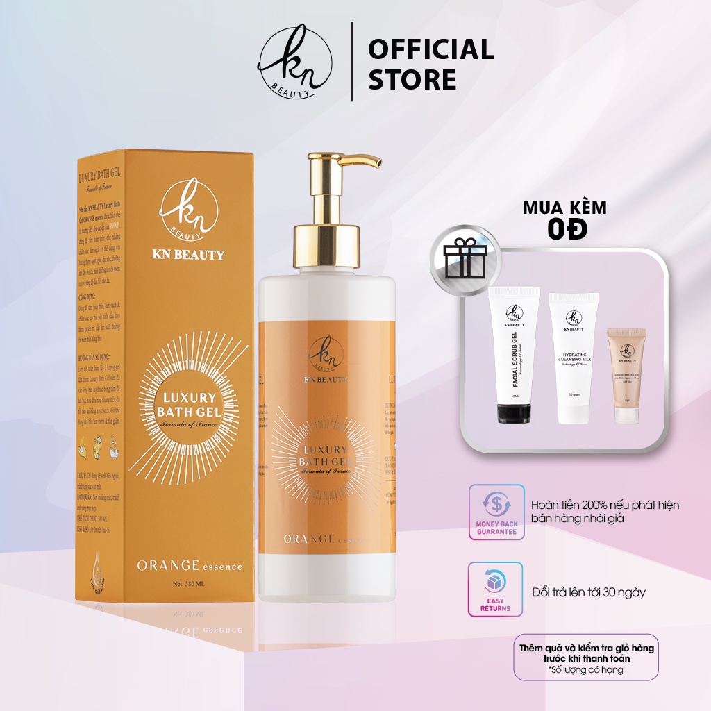 Sữa tắm tinh chất Cam KN Beauty – Luxury Bath Gel ORANGE essence 380ml tặng quà mini