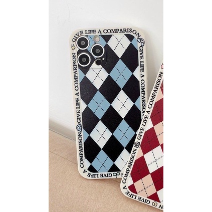 Ốp lưng cạnh vuông BVC caro 5/5s/6/6plus/6s/6splus/7/7plus/8/8plus/x/xr/xs/11/12/pro/max/plus/13/13Promax