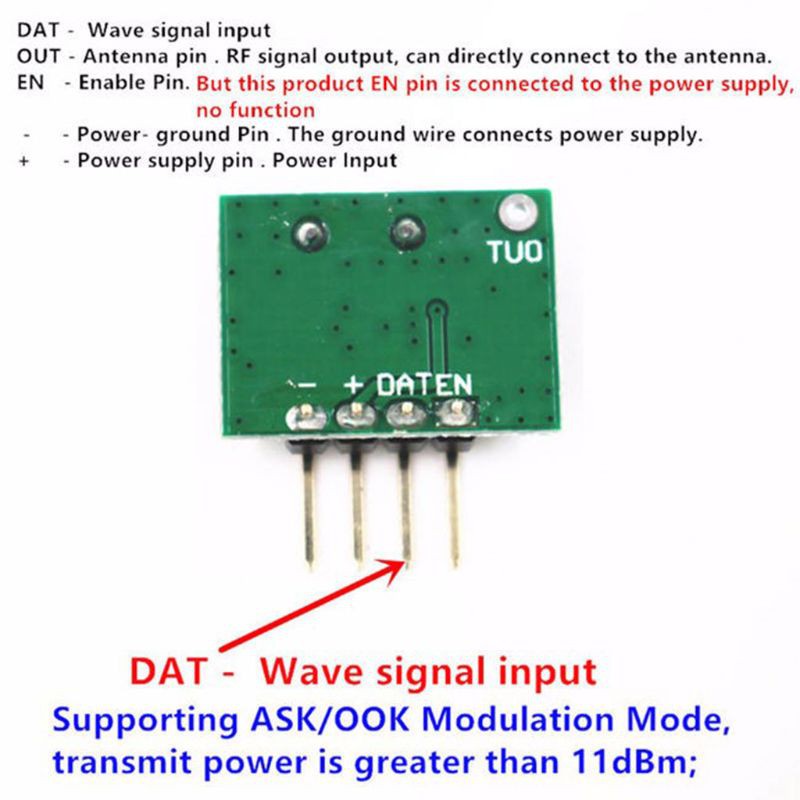 Bộ mô đun thu phát tín hiệu 433MHz kèm 2 ăng ten thu sóng siêu tiện lợi