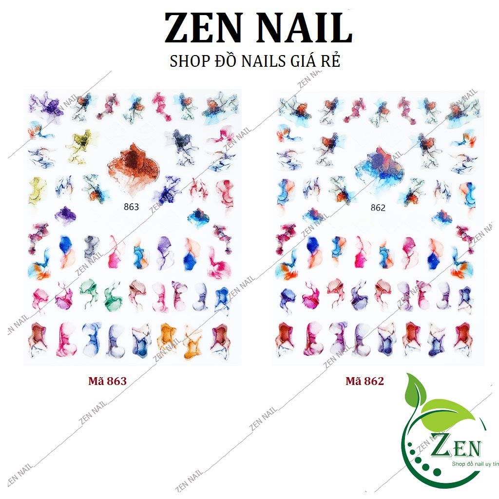 Stick dán móng tay , stick nail vân đá trang trí móng