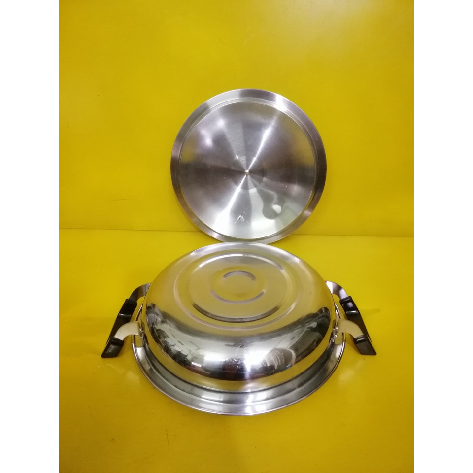 Nồi lẩu (chảo) inox nội địa Nhật, size 24cm, cao 6cm (mã 547), Dùng được bếp từ