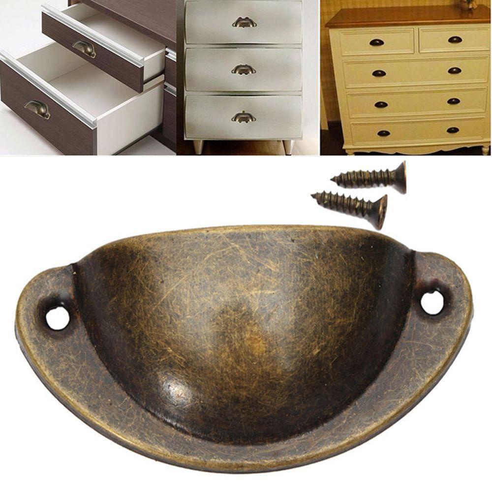 Set 10 Tay Nắm Ngăn Kéo Tủ Bằng Kim Loại Phong Cách Vintage Ốp