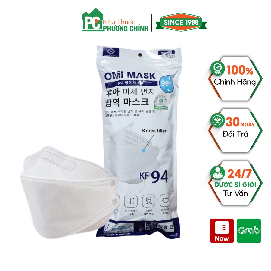 Khẩu Trang KF94 4D Mask Hàn Quốc 4 Lớp Kháng Khuẩn Cao Cấp (10 Cái/Túi)