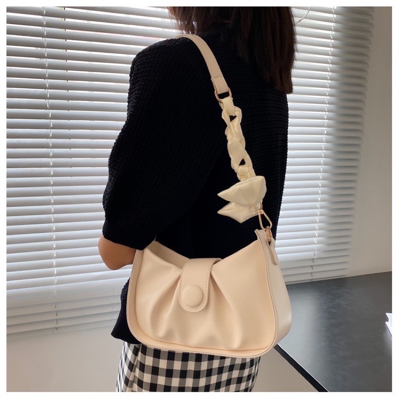 Túi xách nữ đẹp đeo chéo kẹp nách nữ đeo vai phối nơ da pu phong cách hàn quốc đi chơi thời trang giá rẻ