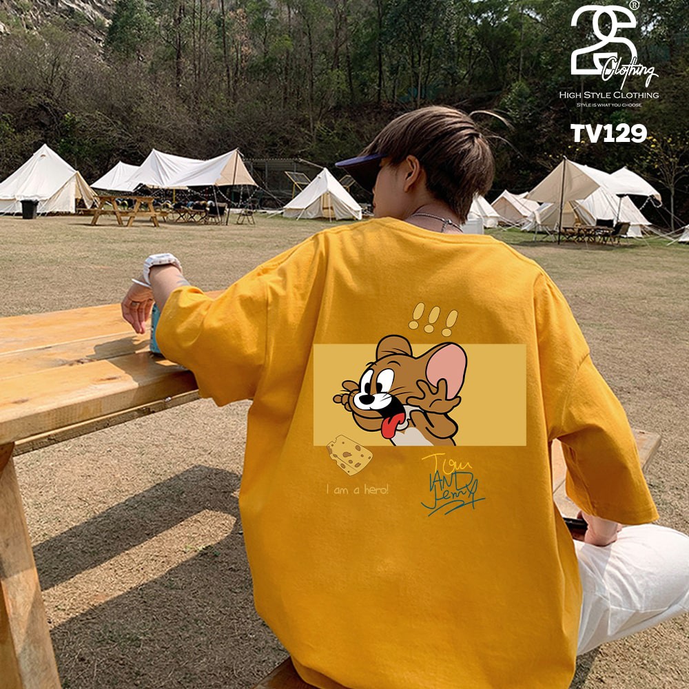 Áo Phom Rộng 2s Clothing Áo Thun Nữ Nam Form Rộng Unisex Basic Streetstyle Nam Nữ Cotton Oversize In Chuột Jerry TV129 | BigBuy360 - bigbuy360.vn