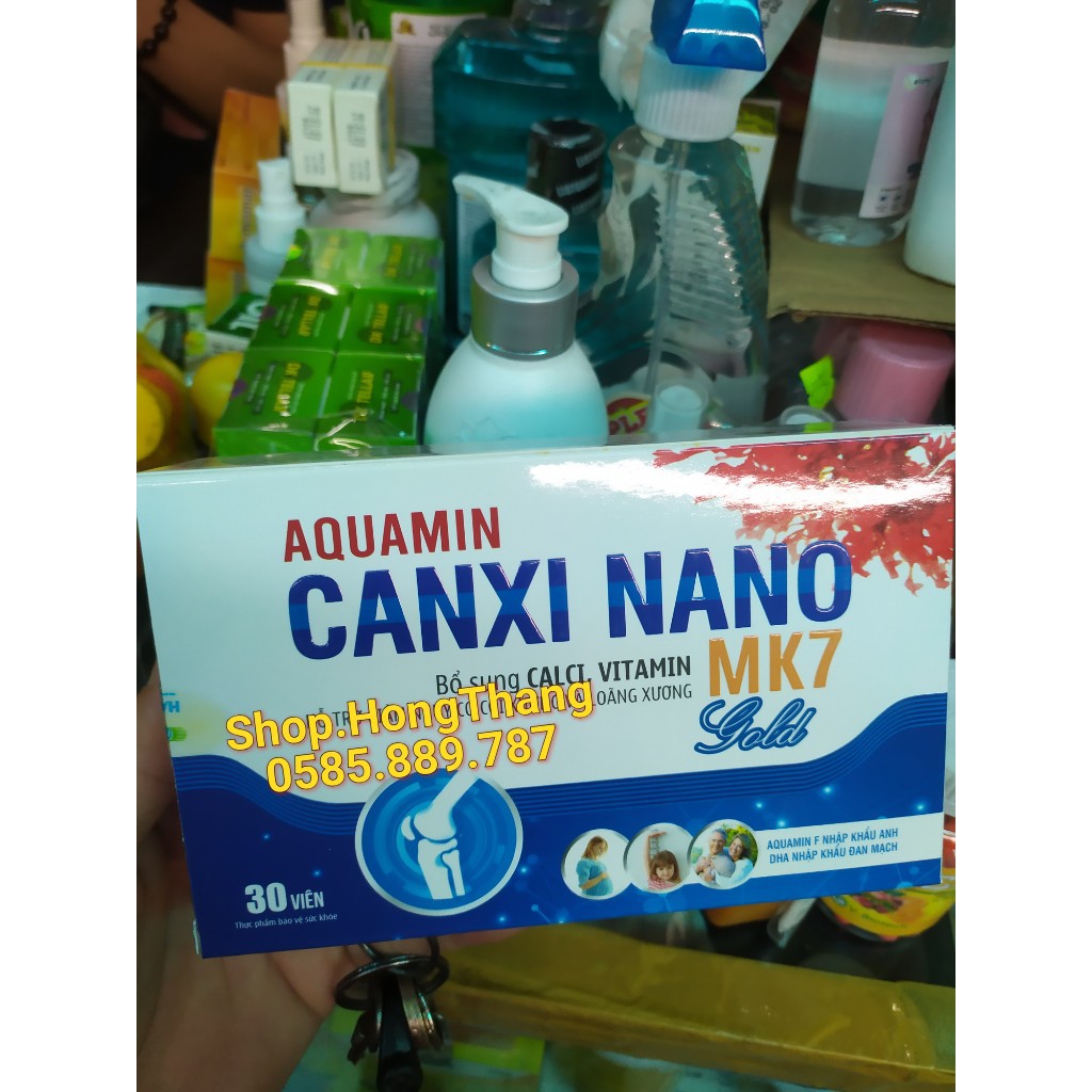 Aquamin Canxi Nano Mk7 gold BỔ SUNG CANXI, chống còi xương, loãng xương hộp 30 viên