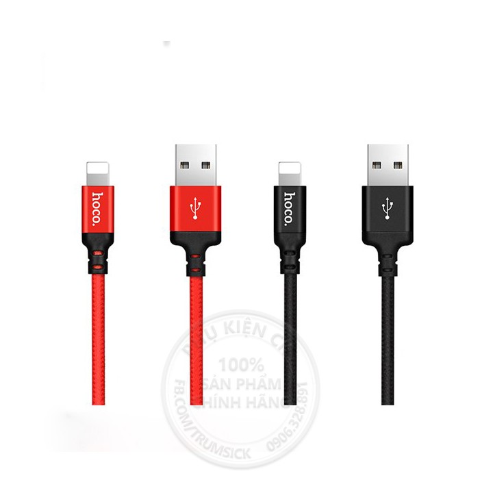 Cáp sạc nhanh Hoco X14 Lightning 1.7-2.0A - Dành cho điện thoại Iphone