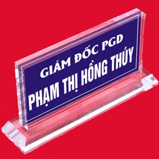 Biển chức danh mica chữ T ngược, thay đổi tên