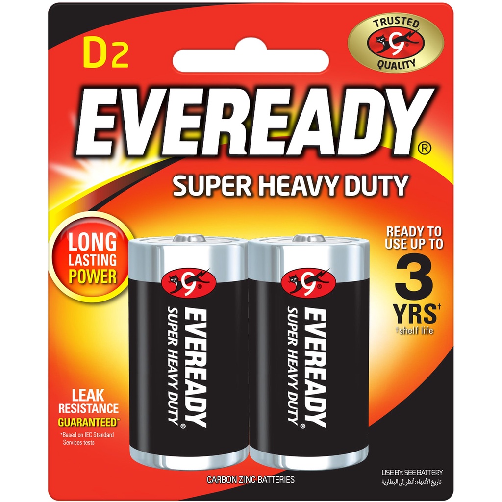 Pin Đại D Eveready (Con Mèo) 1.5V (vỉ 2 viên)[Nhập Khẩu Indonesia]