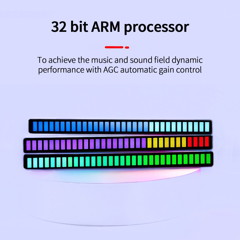 【24 giờ vận chuyển】 Đèn LED USB RGB kích hoạt bằng giọng nói với giọng nói có thể điều chỉnh