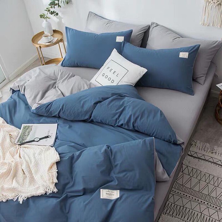 Bộ chăn ga cotton Tici cao cấp phong cách Hàn Quốc màu mới
