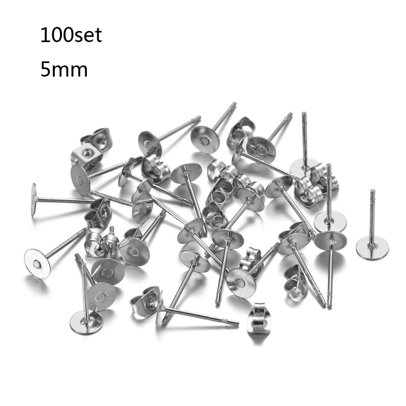 Flgo Khuyên Tai Đệm Phẳng Bằng Thép Không Gỉ Không Gây Dị Ứng An Toàn Không Phai Màu Thoải Mái