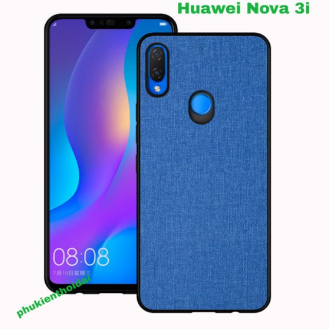 Ốp lưng Huawei Nova 3i vân vải Jean chống mồ hôi vân tay