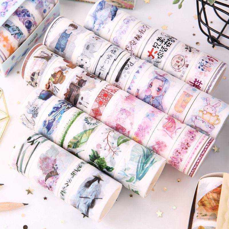 Set 4-5-6 cuộn băng dính washi tape