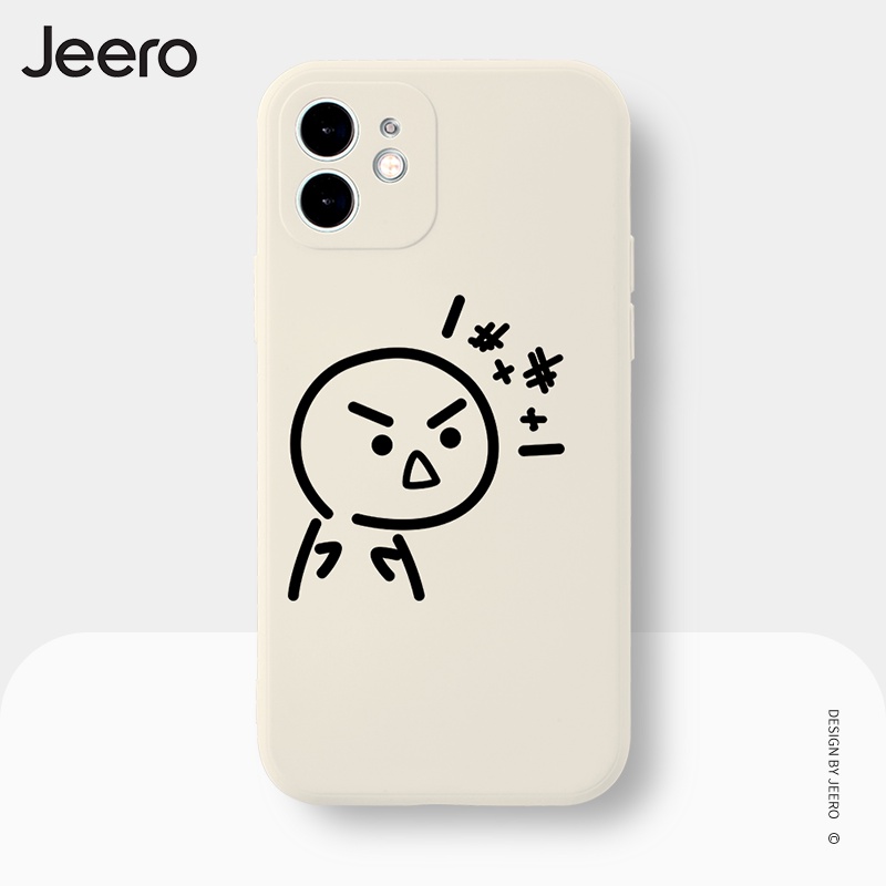 Ốp điện thoại viền vuông JEERO ngộ nghĩnh cặp đôi dễ thương đẹp Compatible for iPhone 15 14 13 12 11 Pro Max SE 2020 X XR XS ip 8 7 6 6S Plus kute HFC116