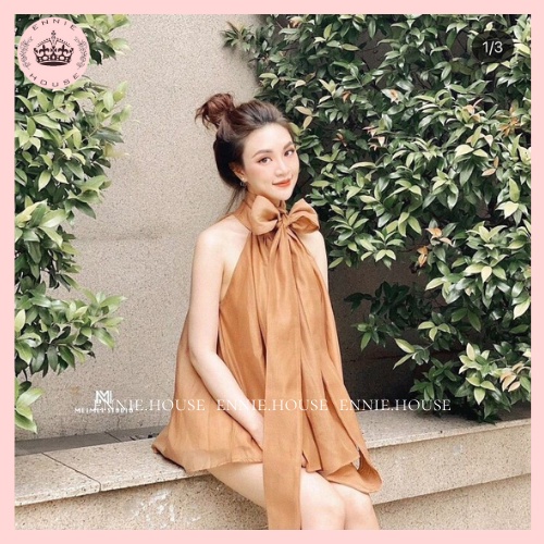 Áo Sát Nách Tơ Cổ Nơ Chất Liệu Tơ Nhiều Màu Siêu Xinh Thích Hợp Đi Chơi Đi Dạ Tiệc Ennie Có Ảnh Cận Chất CD052