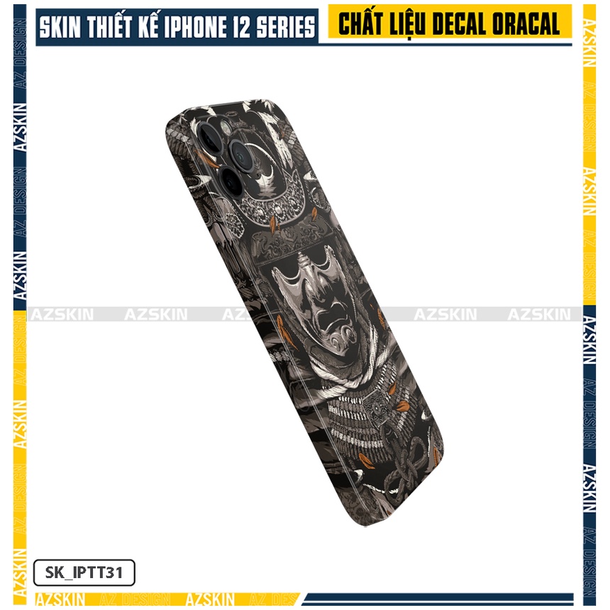 Dán Skin Lưng Viền IPhone 12 Mini - 12 Pro Max Hình Satan |SK_IPTT31| Chất Liệu Film Chính Hãng, Cắt Khuôn CNC Dễ Dùng