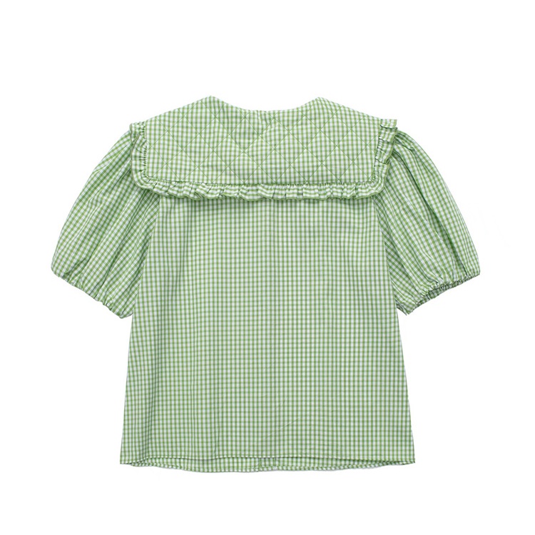 Áo Sơ Mi Cổ Búp Bê Tay Ngắn Phồng Họa Tiết Kẻ Sọc Nhiều Lớp Thời Trang Mùa Hè Zara223537030