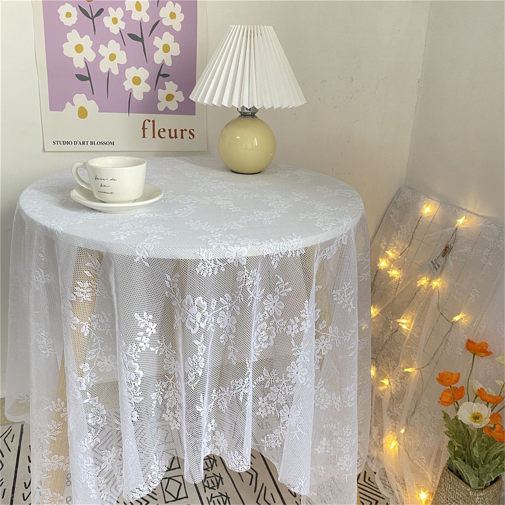 Khăn trải bàn chống bụi họa tiết hoa phong cách Hàn Quốc