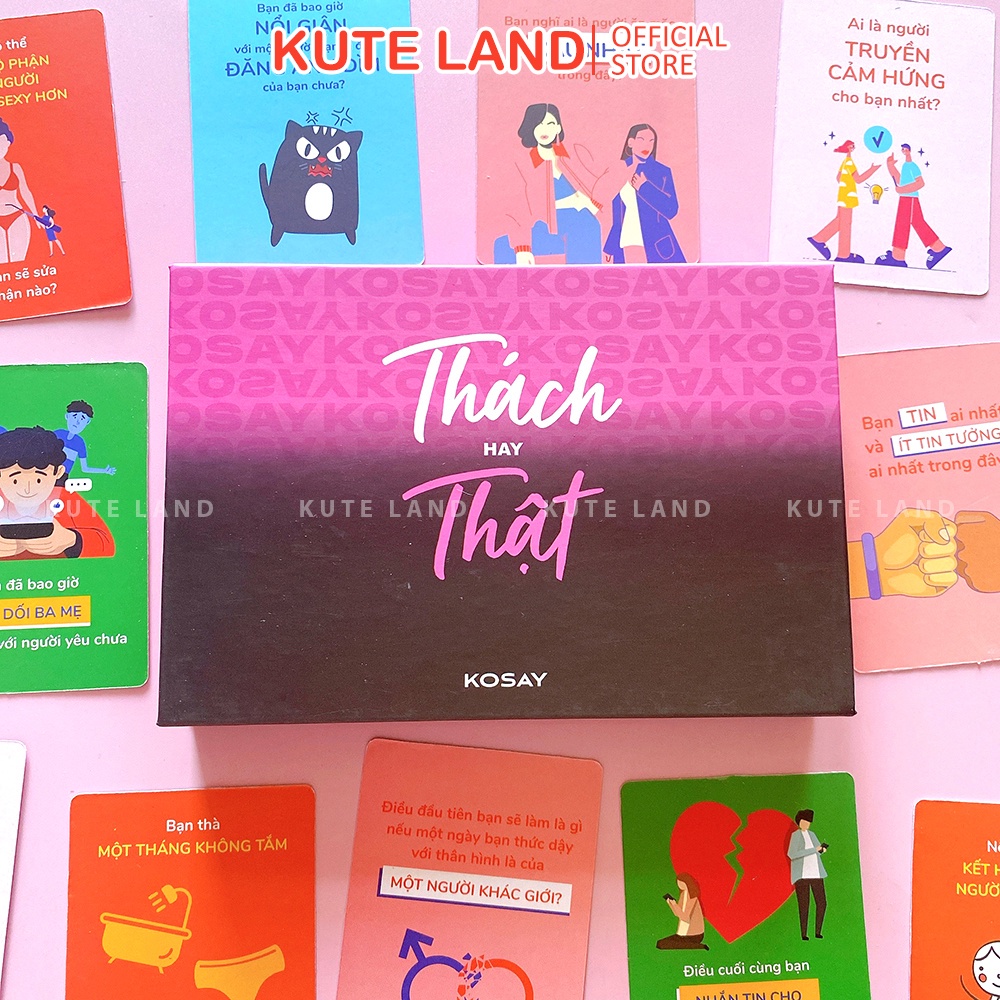 Bộ Bài HUỆ Phiên Bản &quot;THÁCH hay THẬT&quot; Drinking Card Game KOSAY Gắn Kết Tình Bạn Bùng Nổ Cuộc Vui Ăn Nhậu - BỐ KHỦNG LONG