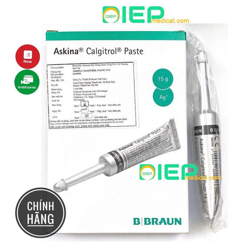 ✅ ASKINA CALGITROL PASTE 15g - Gel BẠC dùng cho vết thương nhiễm trùng có đường dò, loét tì đè