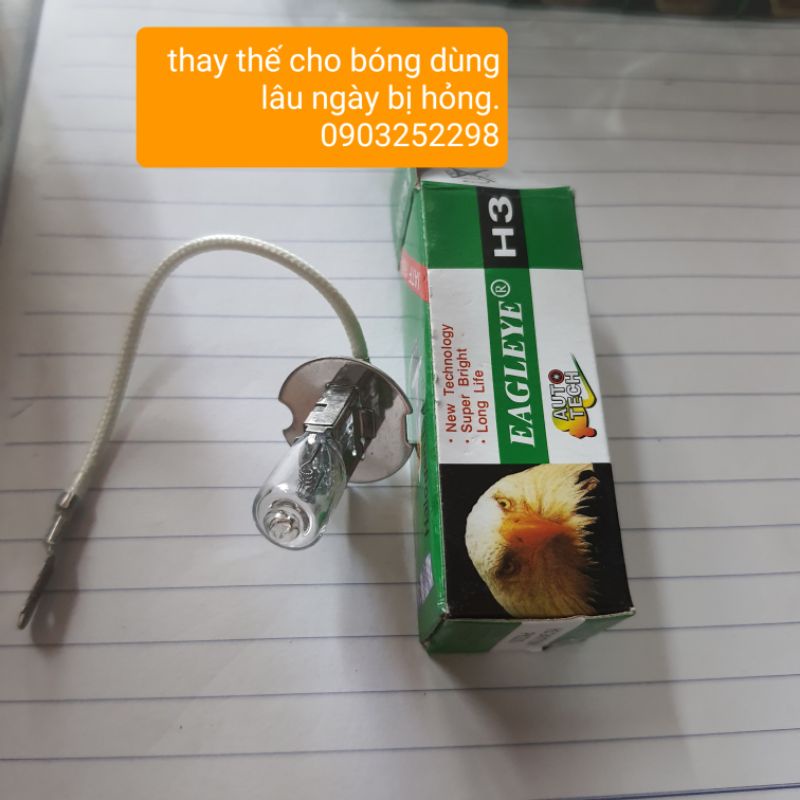Bóng đèn lùi, đèn vàng, đèn trợ sáng h3 12v 100w hoặc 24v 70w hàng cú cao cấp