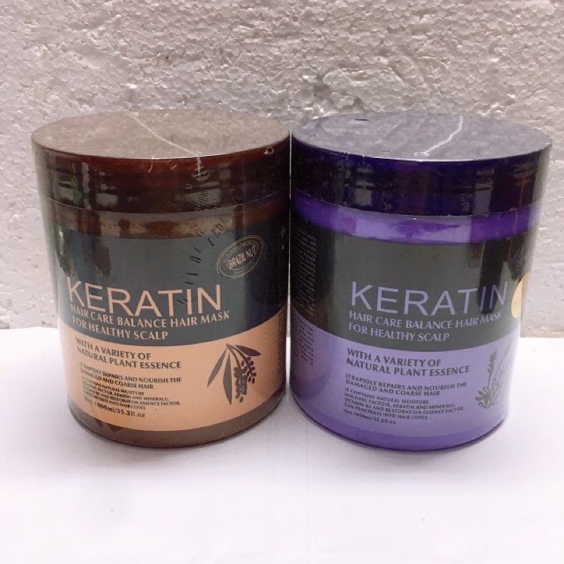 Kem ủ tóc Keratin 1000 ml 3 màu nâu tím bùn