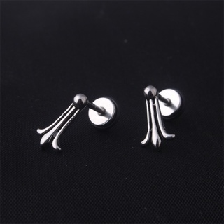 Bông tai, khuyên tai Chrome Heart bạc dài.