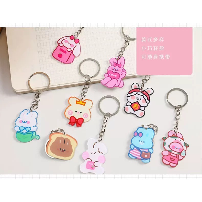 [Có sẵn] MÓC KHÓA THỎ CHẤT LIỆU SILICON NHỎ GỌN DỄ THƯƠNG - DÀNH CHO MỌI LỨA TUỔI