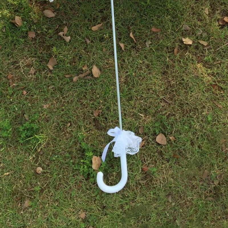 Dù Che Nắng Cho Cô Dâu Họa Tiết Ren Hoa Hồng Với Tay Cầm Dài Tiện Dụng