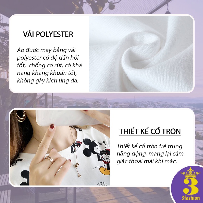 Áo Thun Nữ Tay Lỡ Form Rộng Họa Tiết Mickey-Vịt Donal Dễ Thương Vải Cao Cấp Bền Đẹp Thoáng Mát - MSP T09