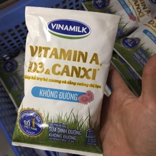 Gói sữa Vinamilk không đường 220ml