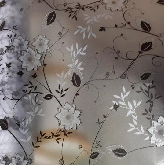 Giấy dán kính hoa lá đen trắng khổ 45cm | BigBuy360 - bigbuy360.vn