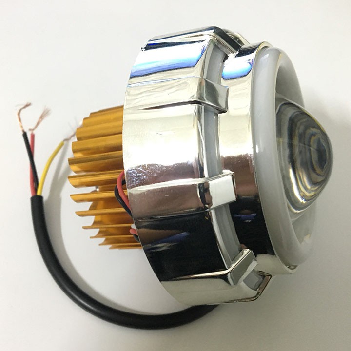 Đèn pha led bi cầu viền xanh, màu sắc bắt mắt, chế độ pha cos, sử dụng điện bình 12V, bảo hành 3 tháng đổi trả - DPLBCX