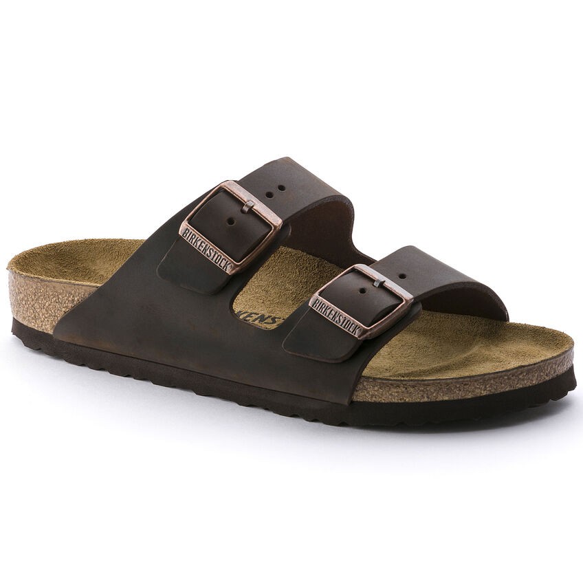 Dép Quai Ngang Nam Birkenstock Arizona Oiled Leather 52531 Màu Nâu Habana