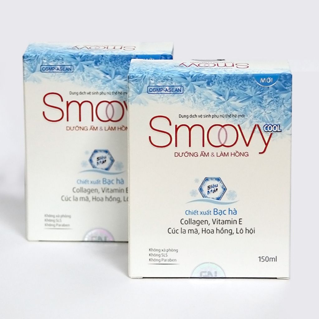 Combo 3 dung dịch vệ sinh phụ nữ thế hệ mới Smoovy Cool dưỡng ẩm làm mát và làm hồng vùng kín (150ml/chai)