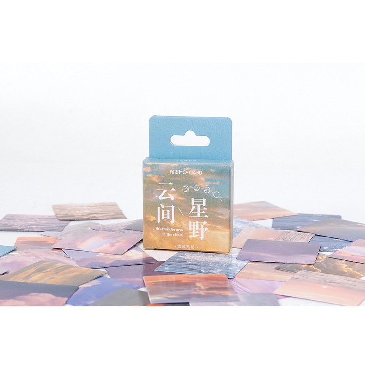 Hộp 46 miếng sticker mẫu bầu trời và biển cả