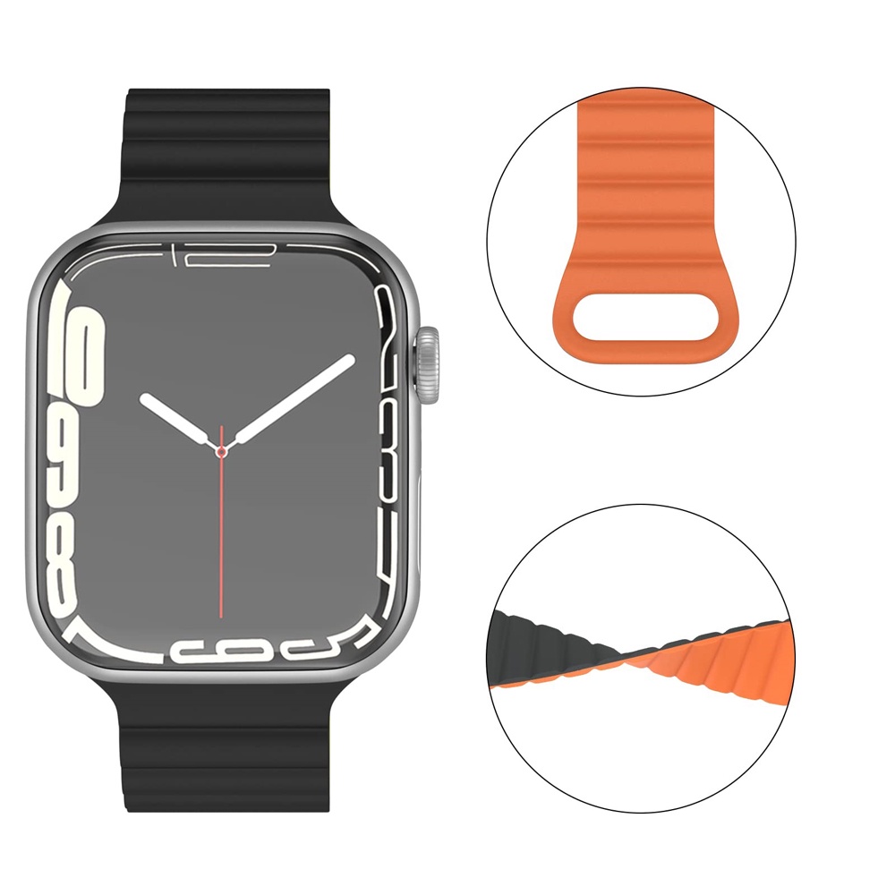 Dây Đeo Silicone Khóa Nam Châm Thay Thế Cho iwatch ultra 49mm 8 7 41mm 40mm 45mm 44mm