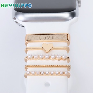 Dây Đeo Silicone Đính Kim Cương Giả Cho Đồng Hồ Thông Minh Apple watch iWatch/Galaxy watch 4/Classic/3