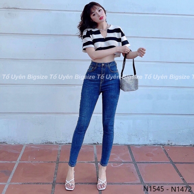 (T.U Bigsize 50-75kg) Áo Crotop Cộc Kẻ Ngang Loại 1 Phong Cách Hàn Quốc