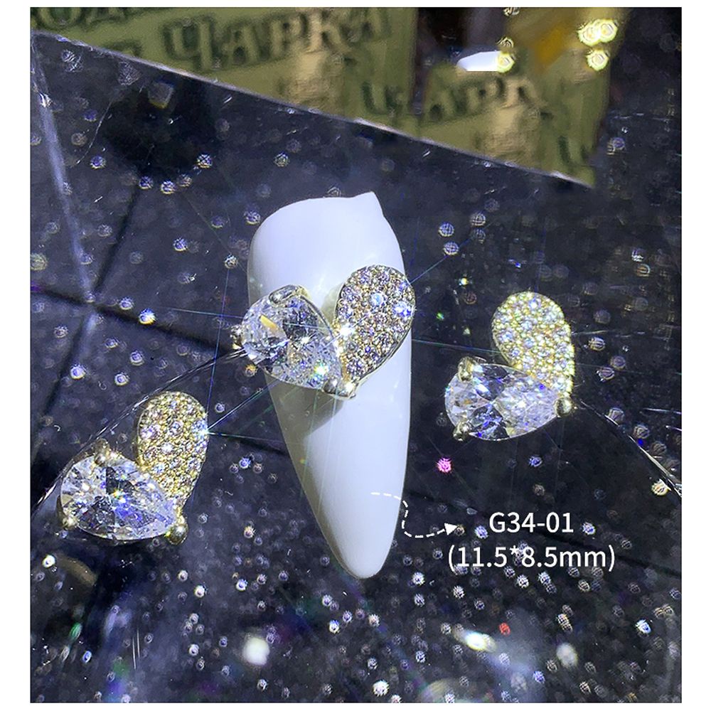 [Hàng mới về] Phụ kiện trang trí móng tay hình tráI tim 3d sang trọng