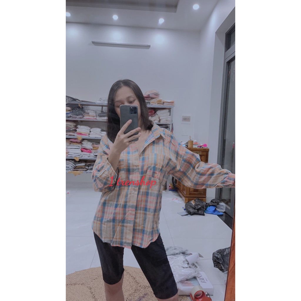 SÉT ÁO SƠMI CARO QUẦN LEGGIN NGẮN-DÀI (Video, ảnh thật)