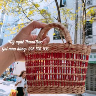 Làn cói mini đỏ cho bé nhỏ tuổi {làn đỏ}