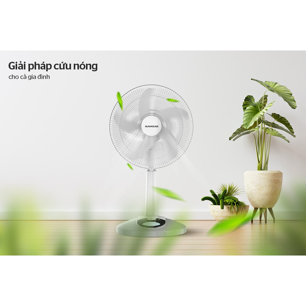 Quạt Sạc Tích Điện SUNHOUSE SHD7228 - Công Suất 24 W - Màu Đen