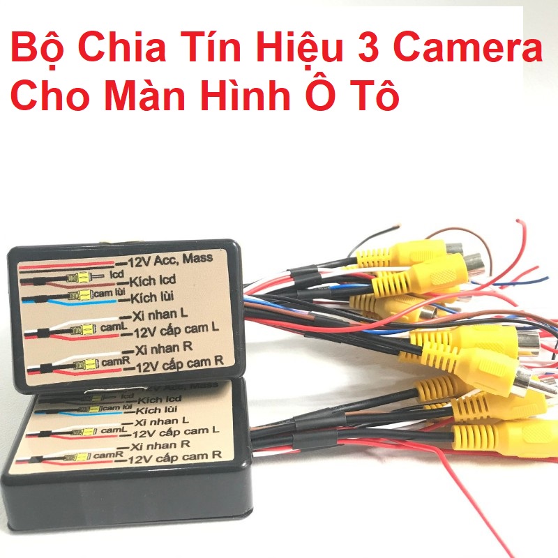 Bộ Chia Tín Hiệu 02 Camera Cặp Lề, 01 Camera Lùi Cho Màn Hình Ô Tô