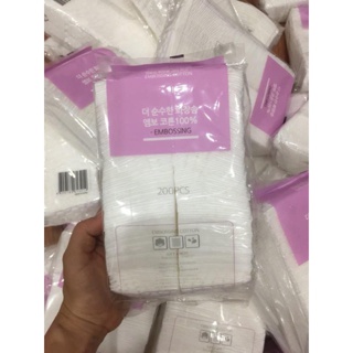 Bông tẩy trang Embossing Hàn Quốc - Bông tẩy trang Hàn Quốc 200 miếng