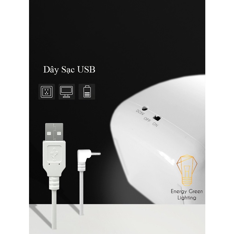 Đèn Bàn Hình Cây Nấm Energy Green Lighting ZDT-5888 - 3 Chế Độ Ánh Sáng - Tăng Giảm Ánh Sáng - Pin Sạc Tích Điện